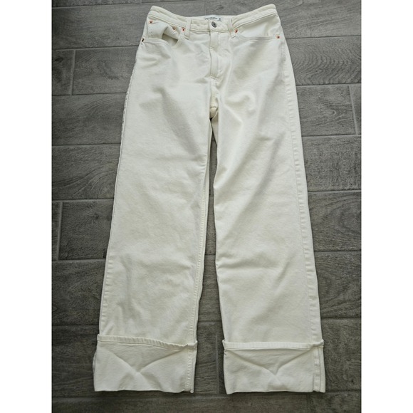 Abercrombie & Fitch Denim - Abercrombie & Fitch Womens 90s Relaxed Ultra High Rise Jeans White Size 30/10
